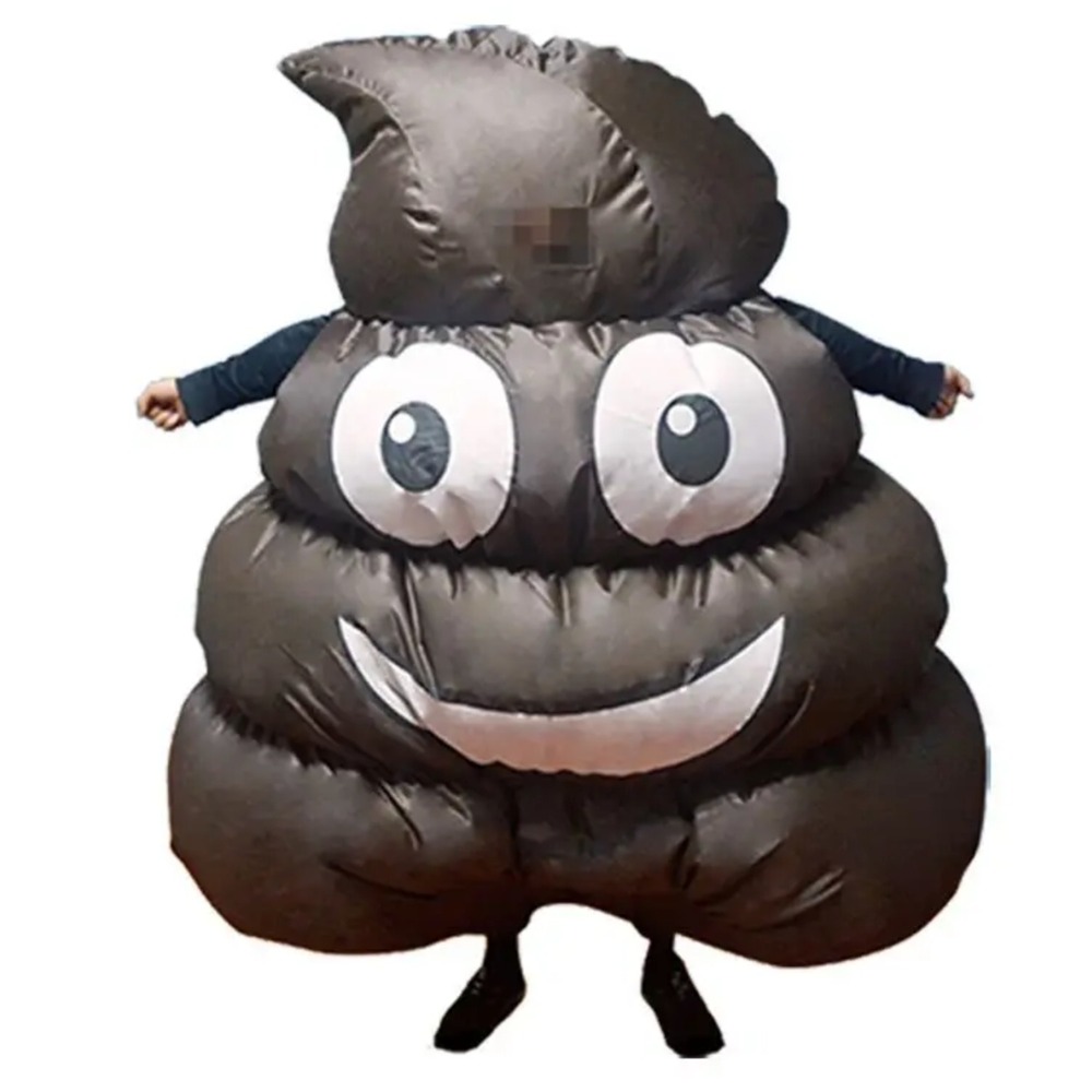 Emoji Poop Inflatable Adult Costume One Size Funny Poo Pile Blow Up Party Suit